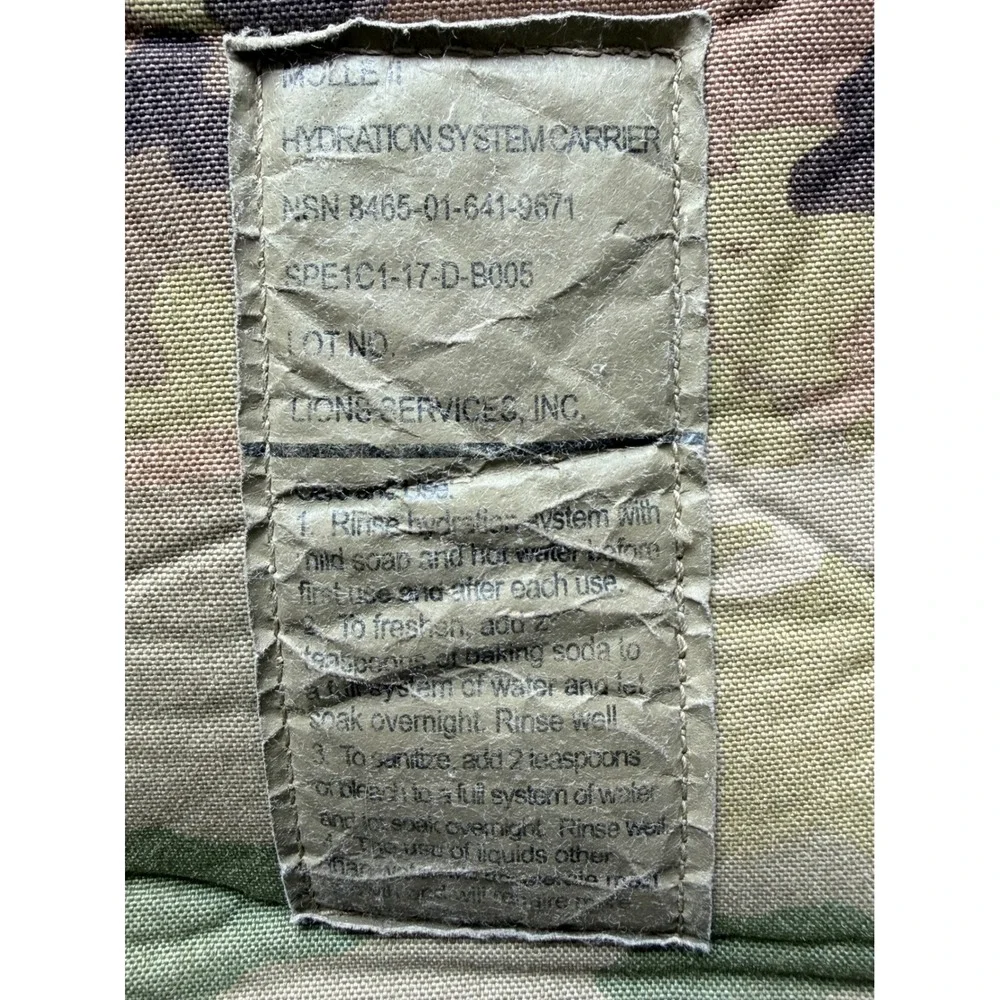 Lions Services Hydration Carrier Unisex OS Camo Nylon MOLLE II No Bladdet